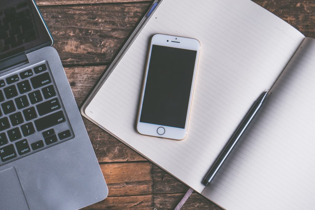 Laptop and phone