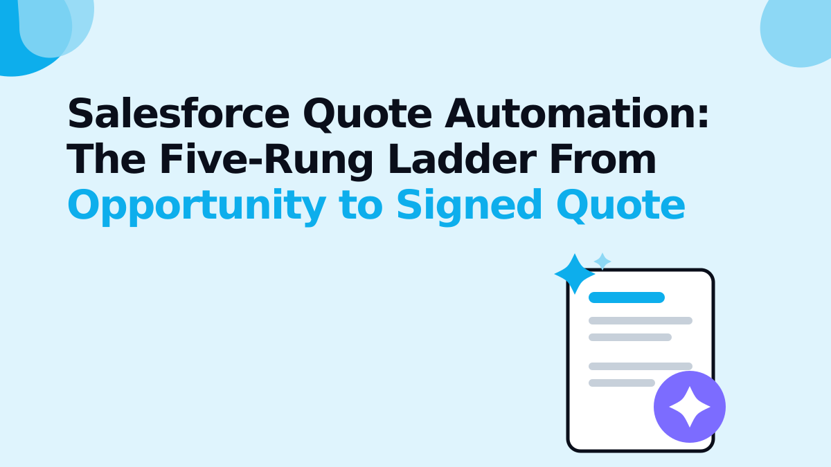 Salesforce Quote Automation: The Five-Rung Ladder From Opportunity to Signed Quote